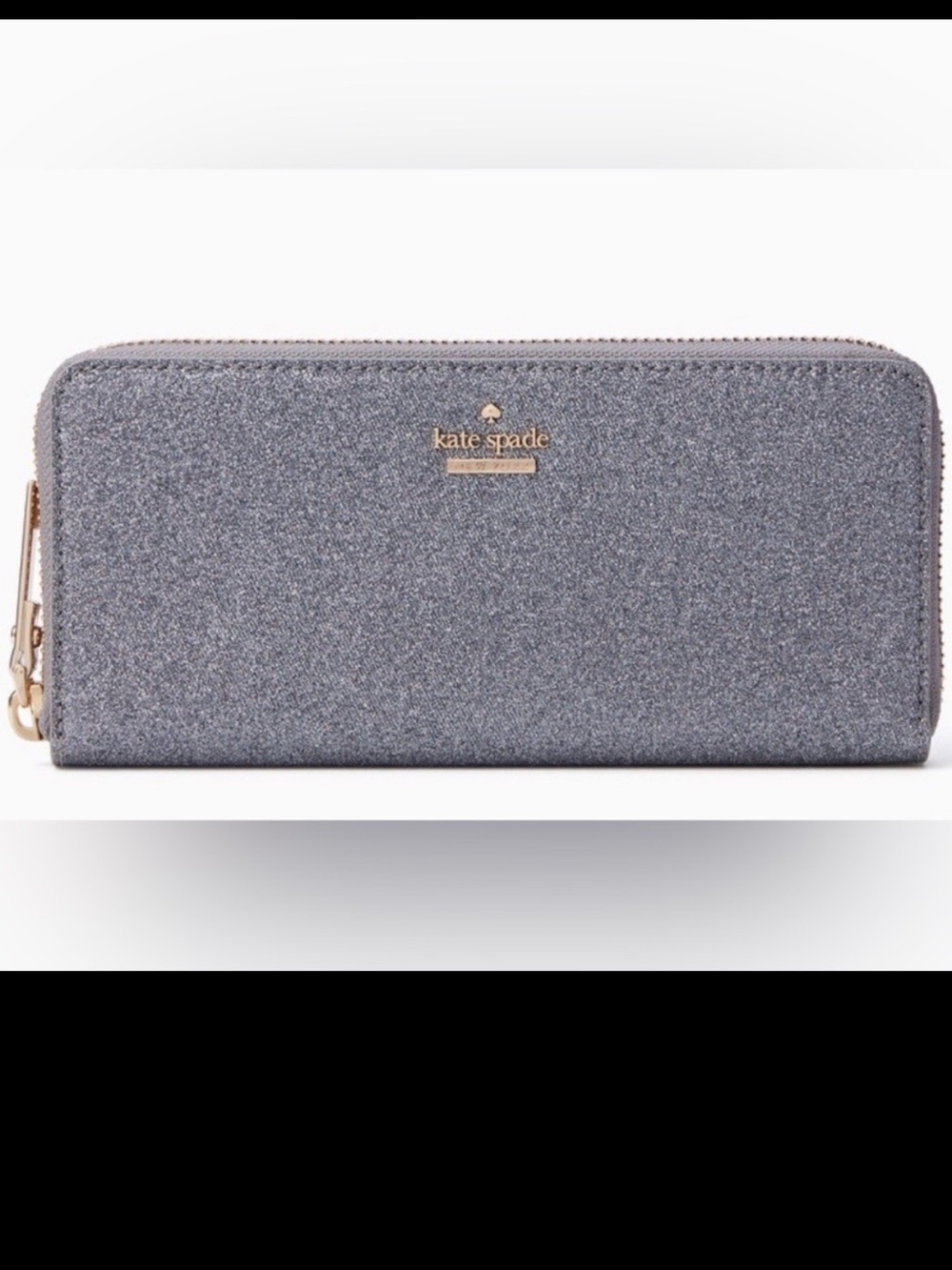 Kate Spade LIKE NEW Burgess Court Lindsey Blue Silver Glitter Wallet STORYBOOK